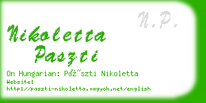 nikoletta paszti business card